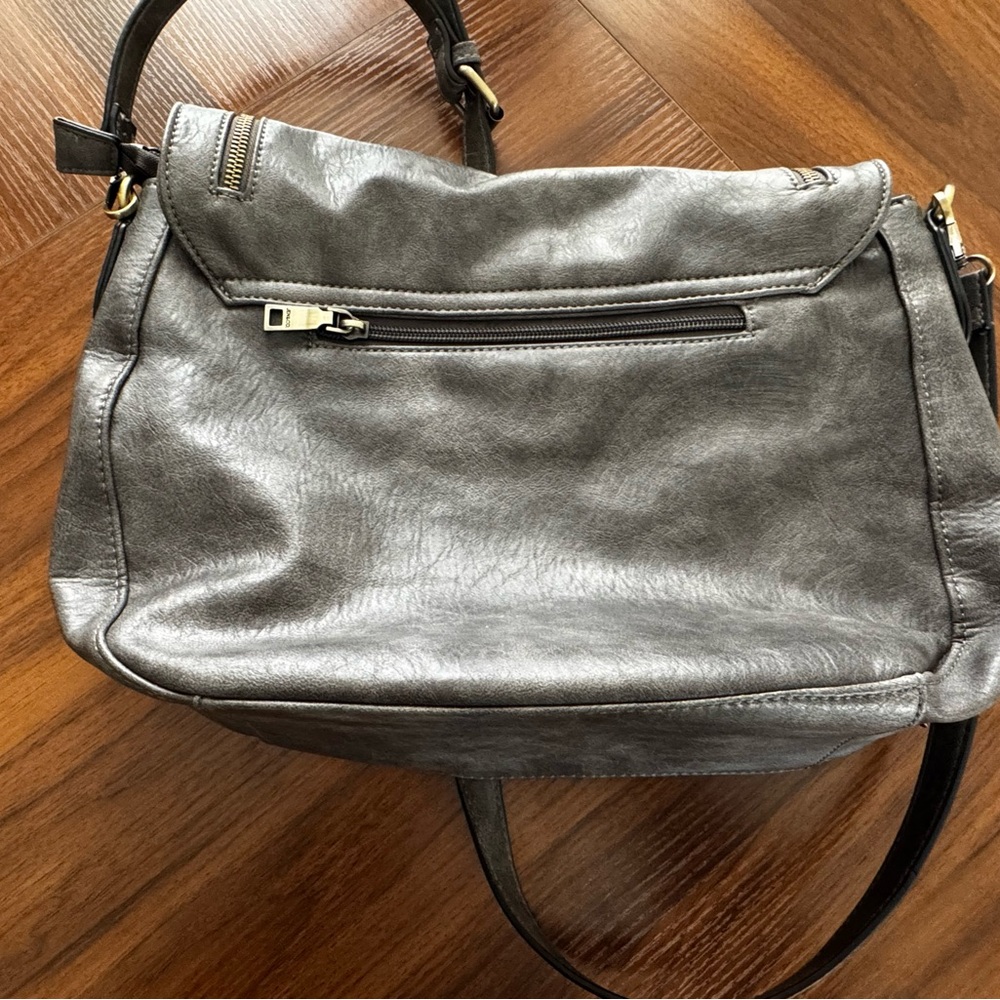 Jen & Co Foster Vegan Distressed Crossbody Bag Charcoal - Picture 2 of 3
